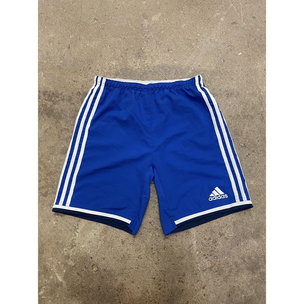 Adidas Shorts Youth 14 Blue 3-Stripes Adizero Athletic Soccer Running Gym